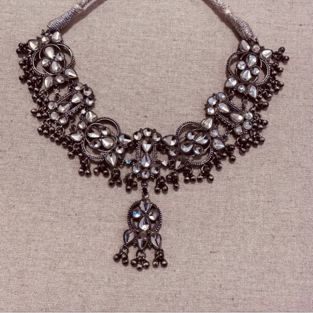 Kundan Silver Necklace - Picture 8 of 9